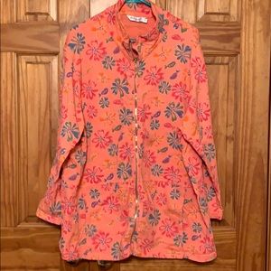 Fresh Produce Peach Salmon Floral Jacket